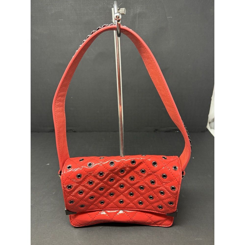 Vera Bradley‎ Cole Mini Shoulder Bag Glossy Red Coral Patent Leather Purse Small